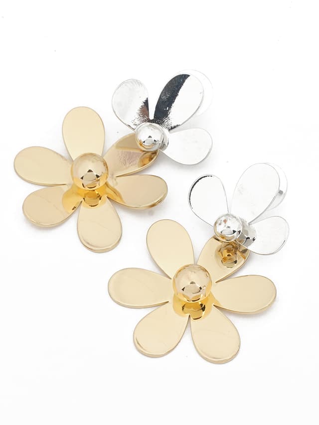 Two-Tone Modernist Floral Drops-thumb-2