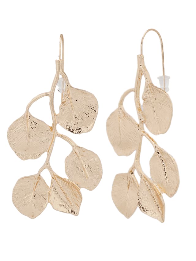 Textured Gold Leaf Branch Drops-thumb-1