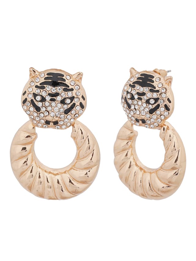 Tiger Head Door Knocker Earrings-thumb-1