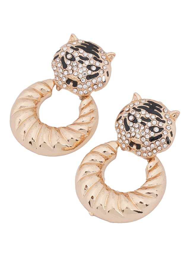 Tiger Head Door Knocker Earrings-thumb-2