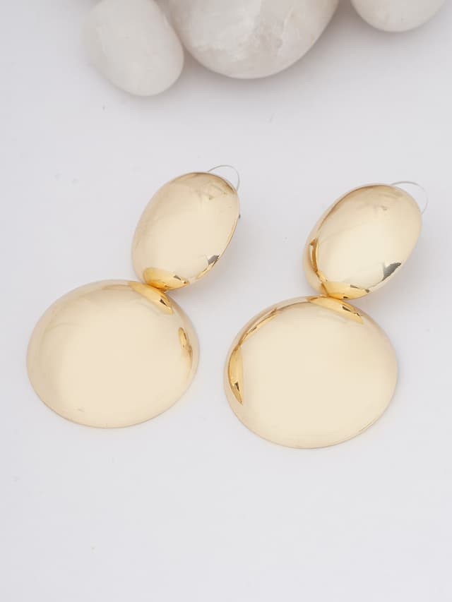 Double Tiered Polished Gold Rounds-thumb-0