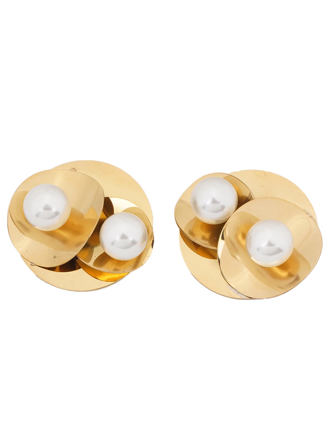 Layered Gold & Pearl Studs-2