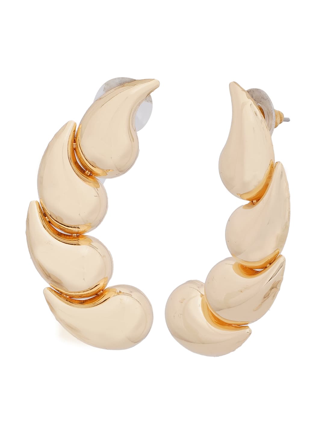 Gold-Tone Sculpted Chunky Hoop Earrings-1