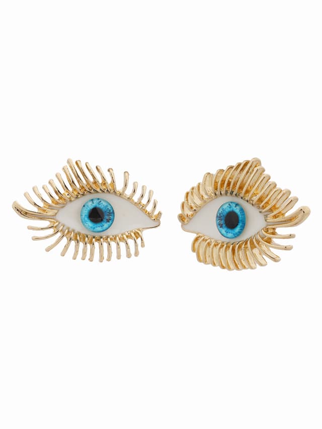 Gold-Tone Evil Eye Statement Stud Earrings-thumb-1