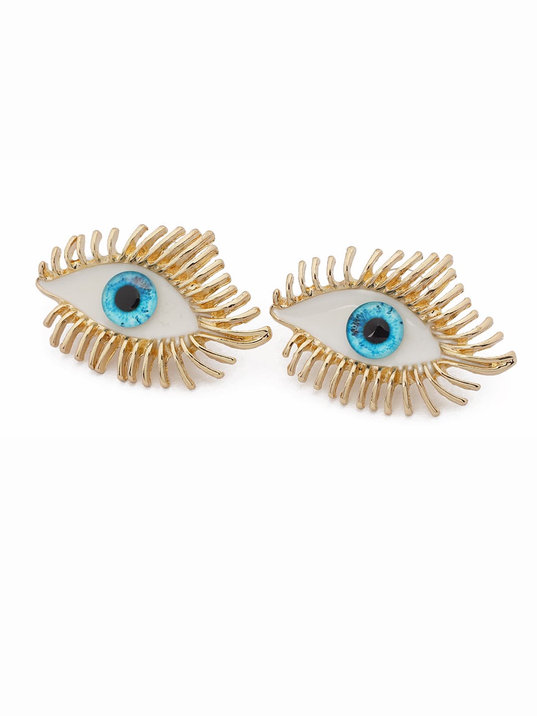 Gold-Tone Evil Eye Statement Stud Earrings-2