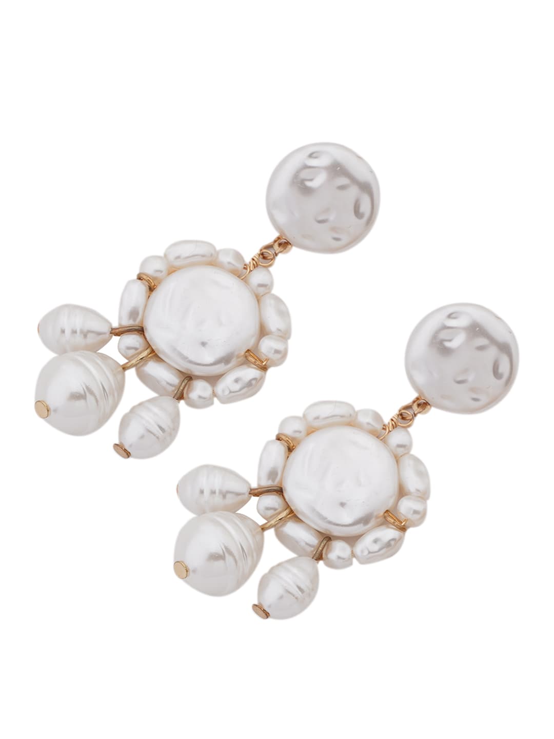Pearl Cluster Drop Earrings-2
