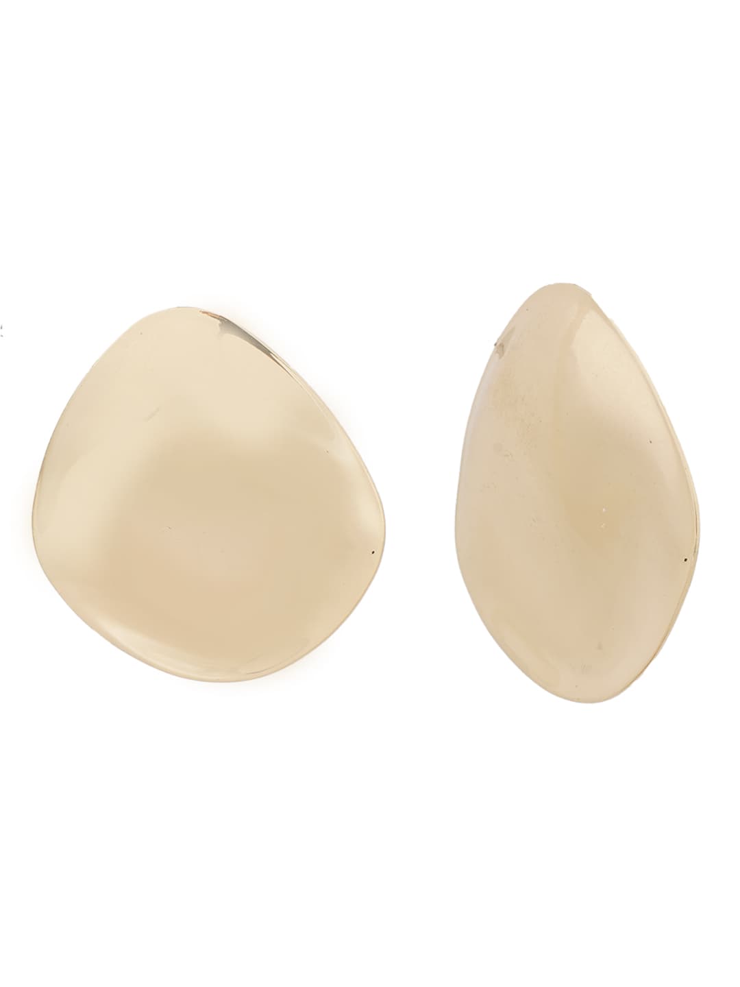 Polished Gold Teardrop Stud Earrings-1