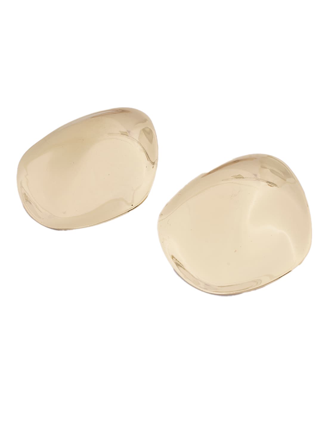Polished Gold Teardrop Stud Earrings-2