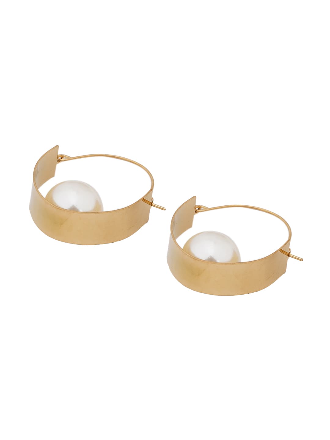 Pearl Cage Hoop Earrings-2