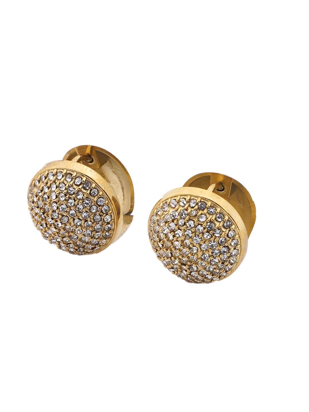 Crystal Pavé Disc Stud Earrings-2