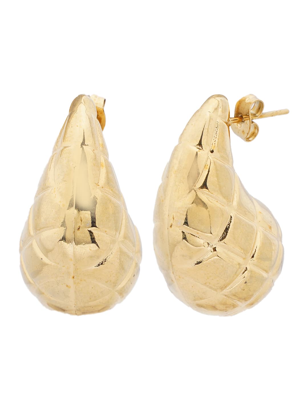 Gold-Tone Textured Stud Earrings-1