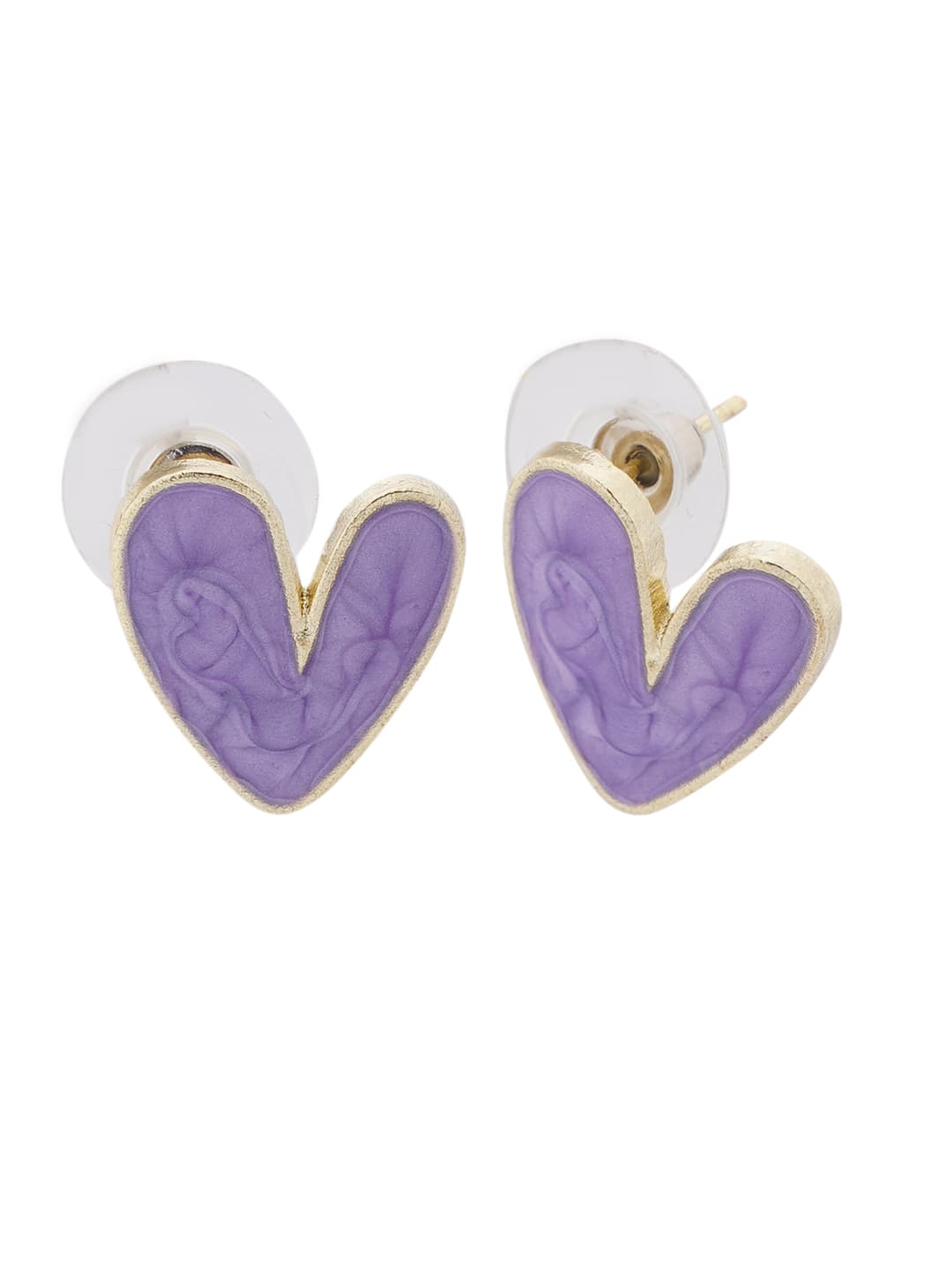 Purple Heart Stud Earrings-1