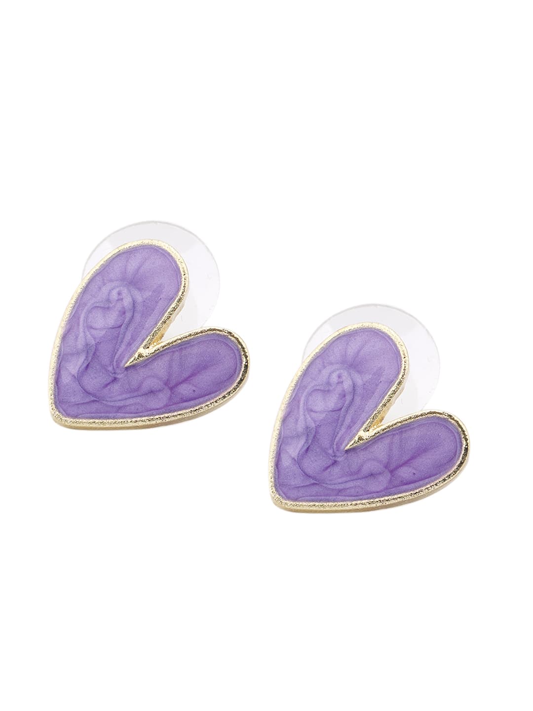Purple Heart Stud Earrings-2