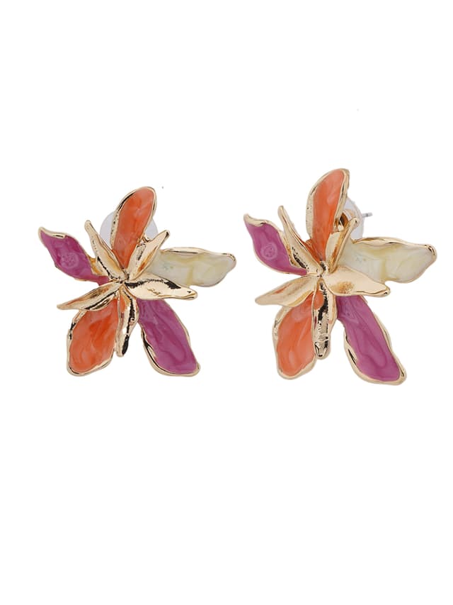 Multicolor Floral Stud Earrings-thumb-1