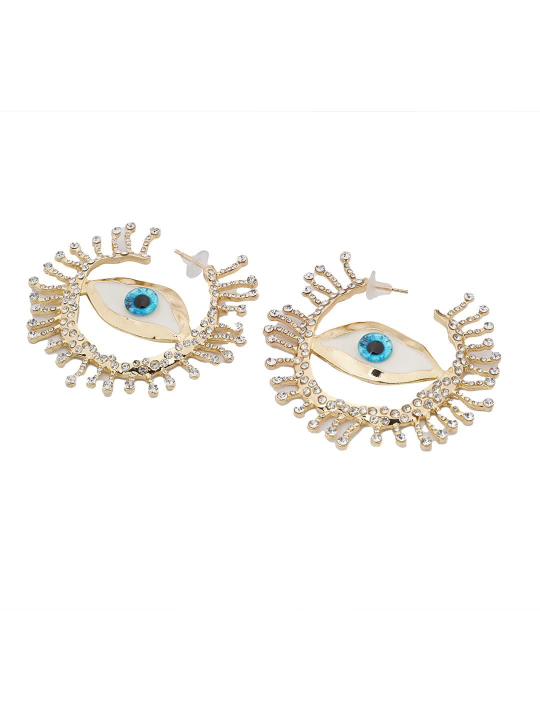 Evil Eye Crystal Stud Earrings-2