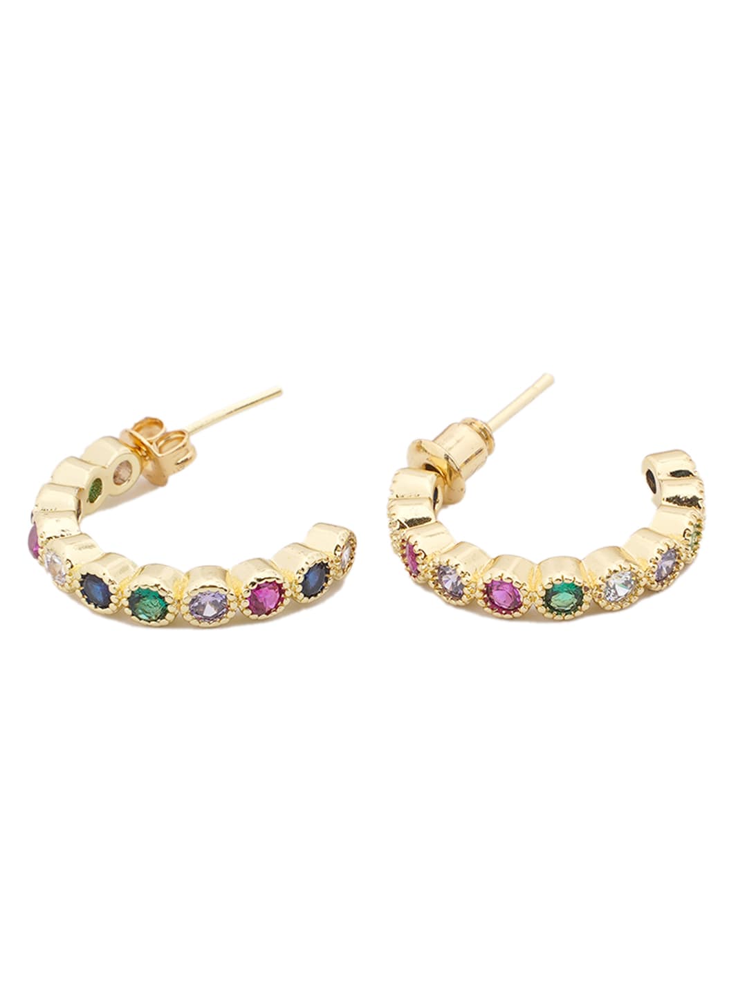 Multicolor Crystal Hoop Earrings-2