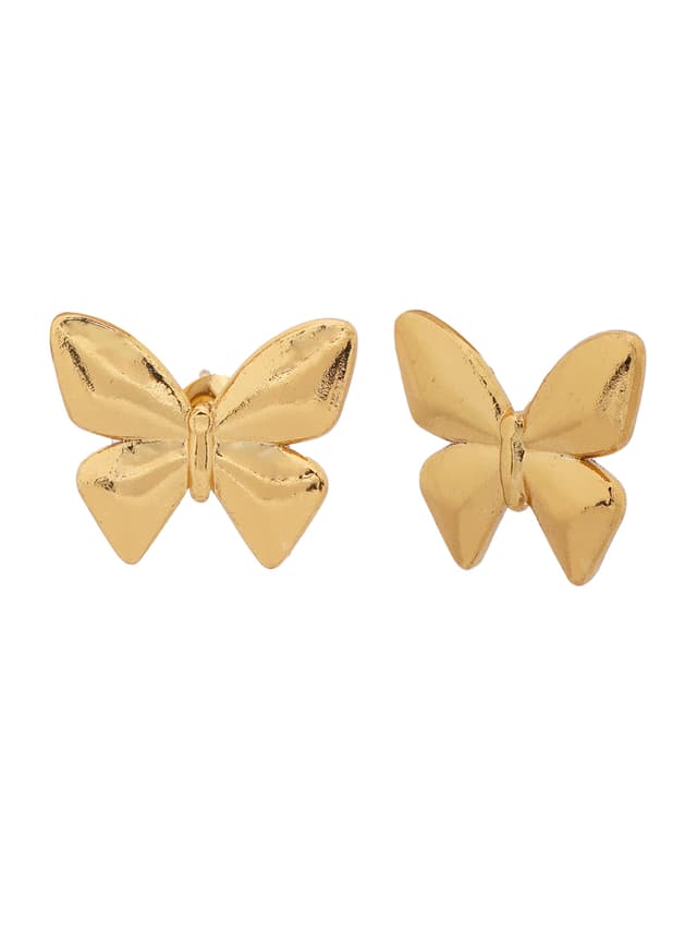 Gold Butterfly Stud Earrings-thumb-1