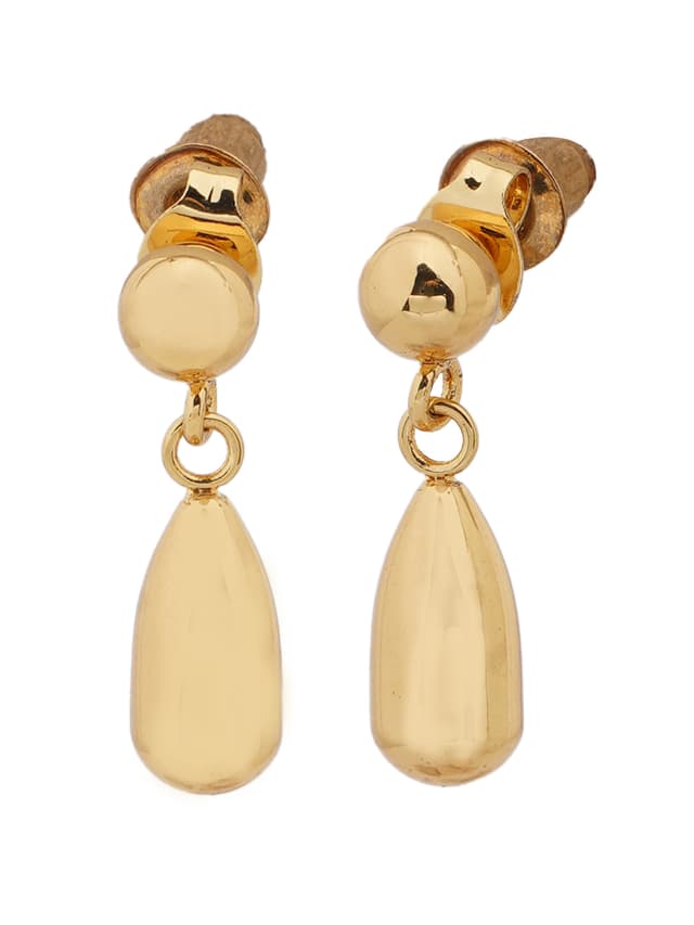 Gold Drop Stud Earrings-thumb-1