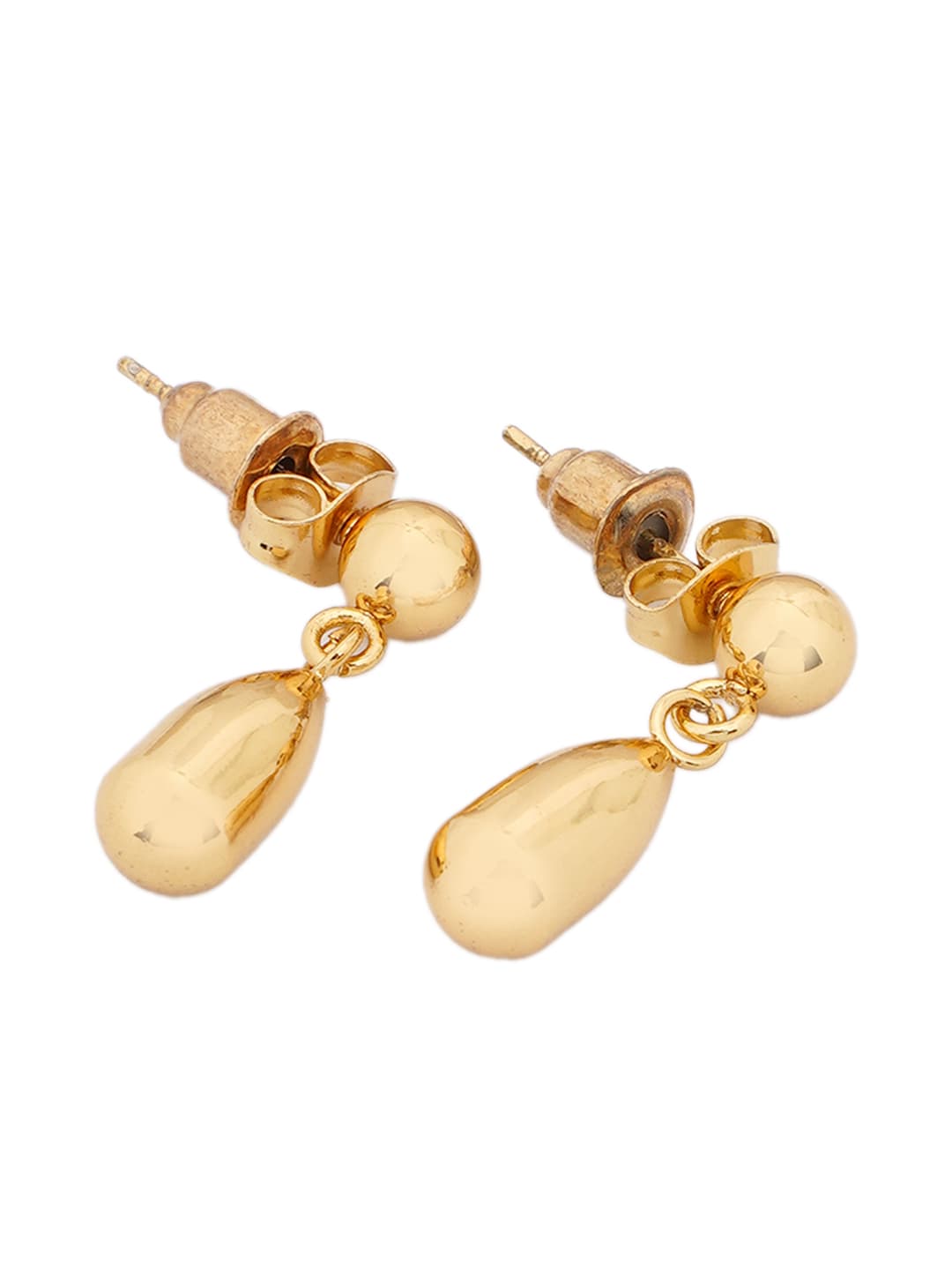 Gold Drop Stud Earrings-2