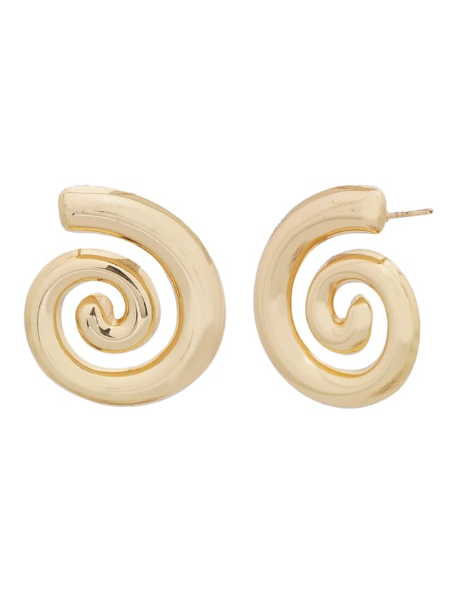 Gold Spiral Stud Earrings-thumb-1