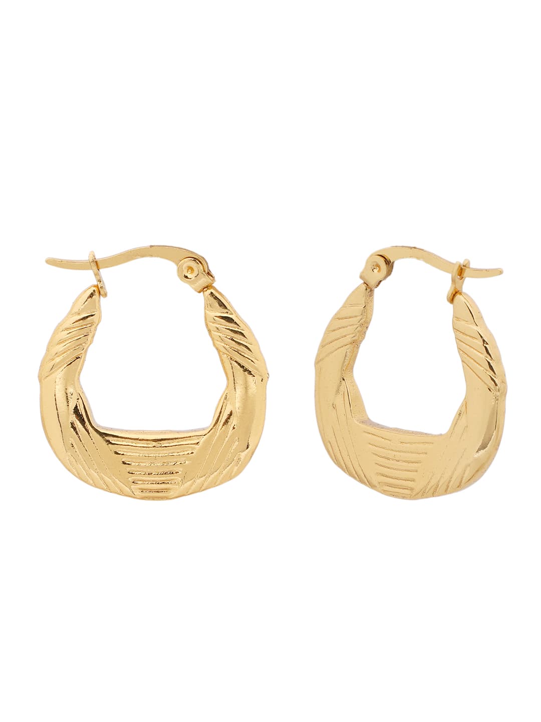 Textured Gold Hoop Earrings-1