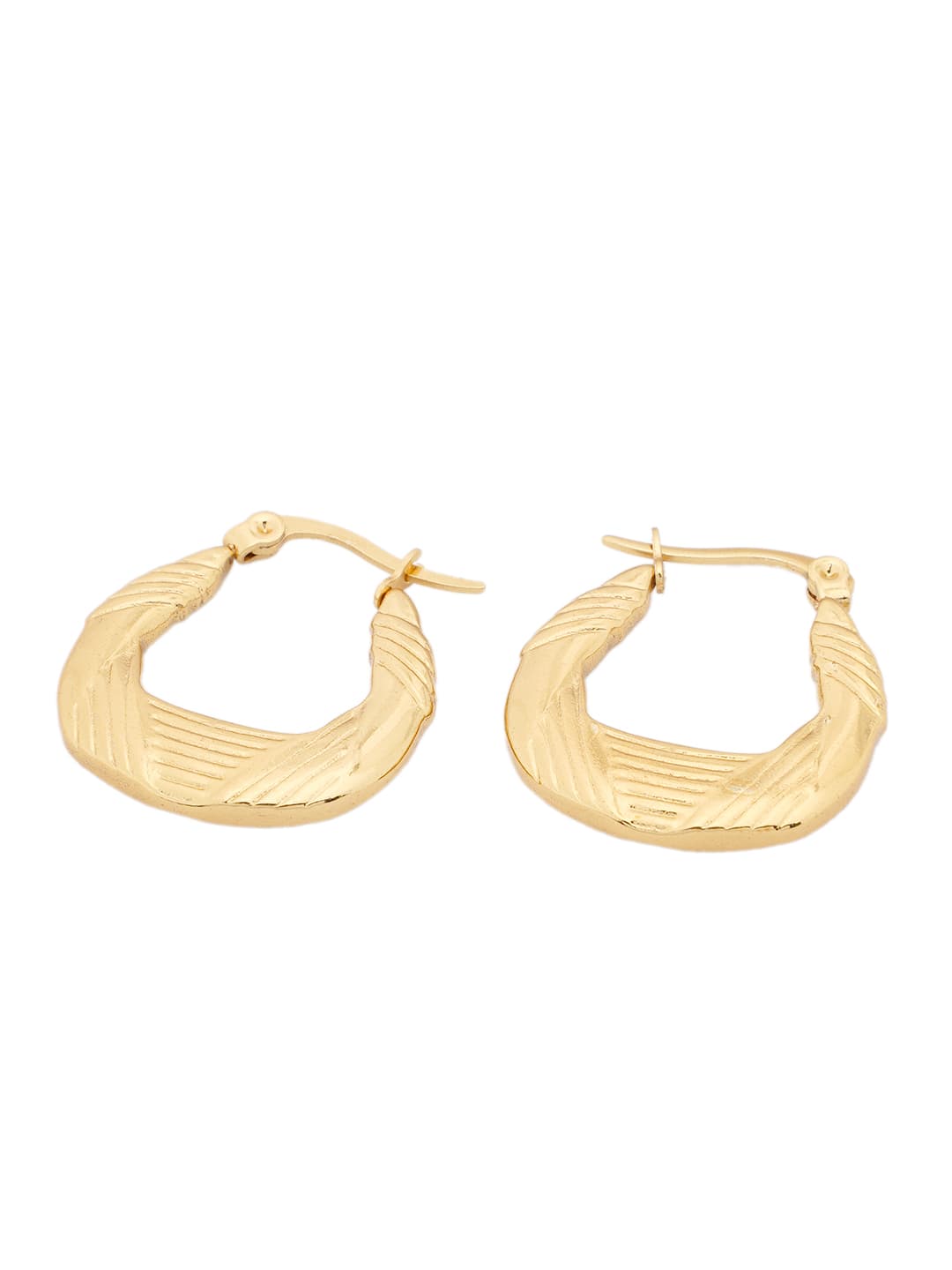 Textured Gold Hoop Earrings-2