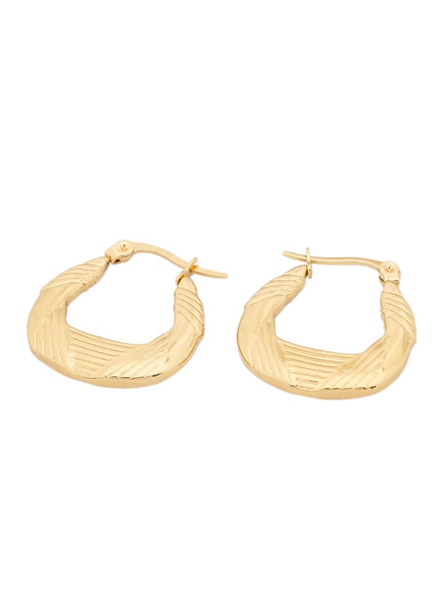 Textured Gold Hoop Earrings-thumb-2
