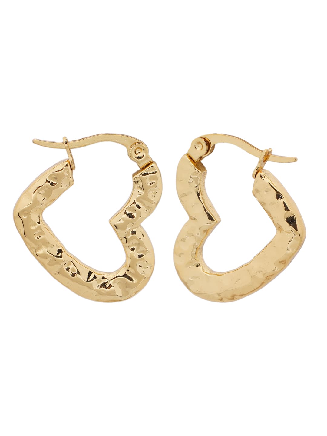 Organic Hammered Gold Hoop Earrings-1
