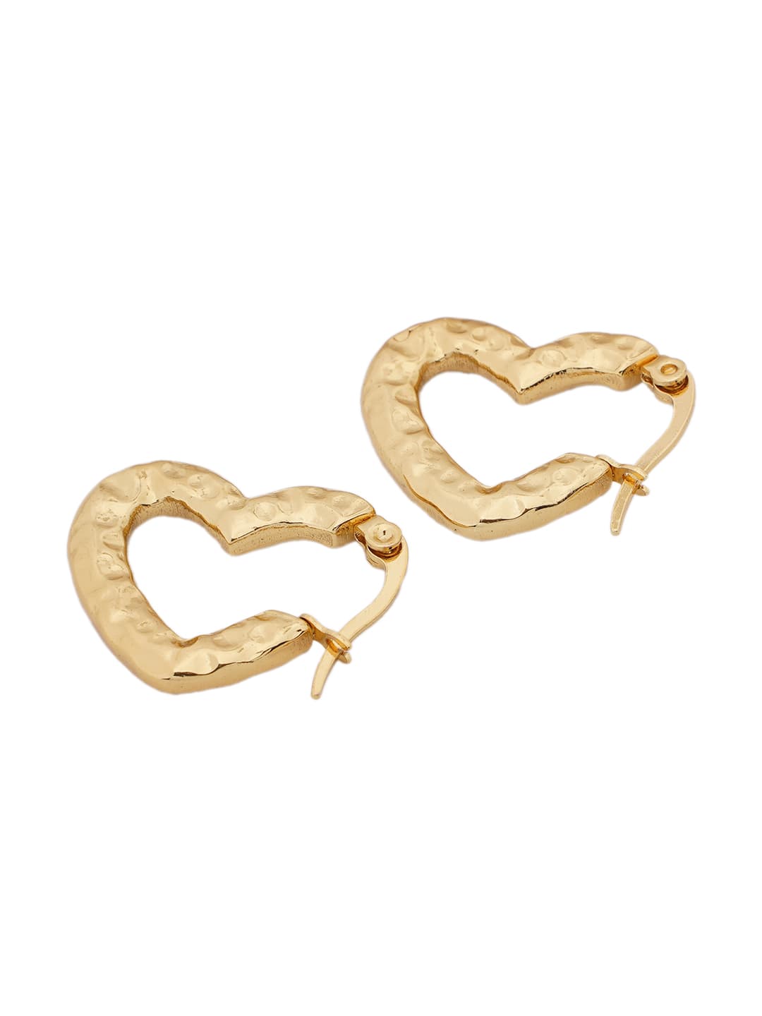Organic Hammered Gold Hoop Earrings-2