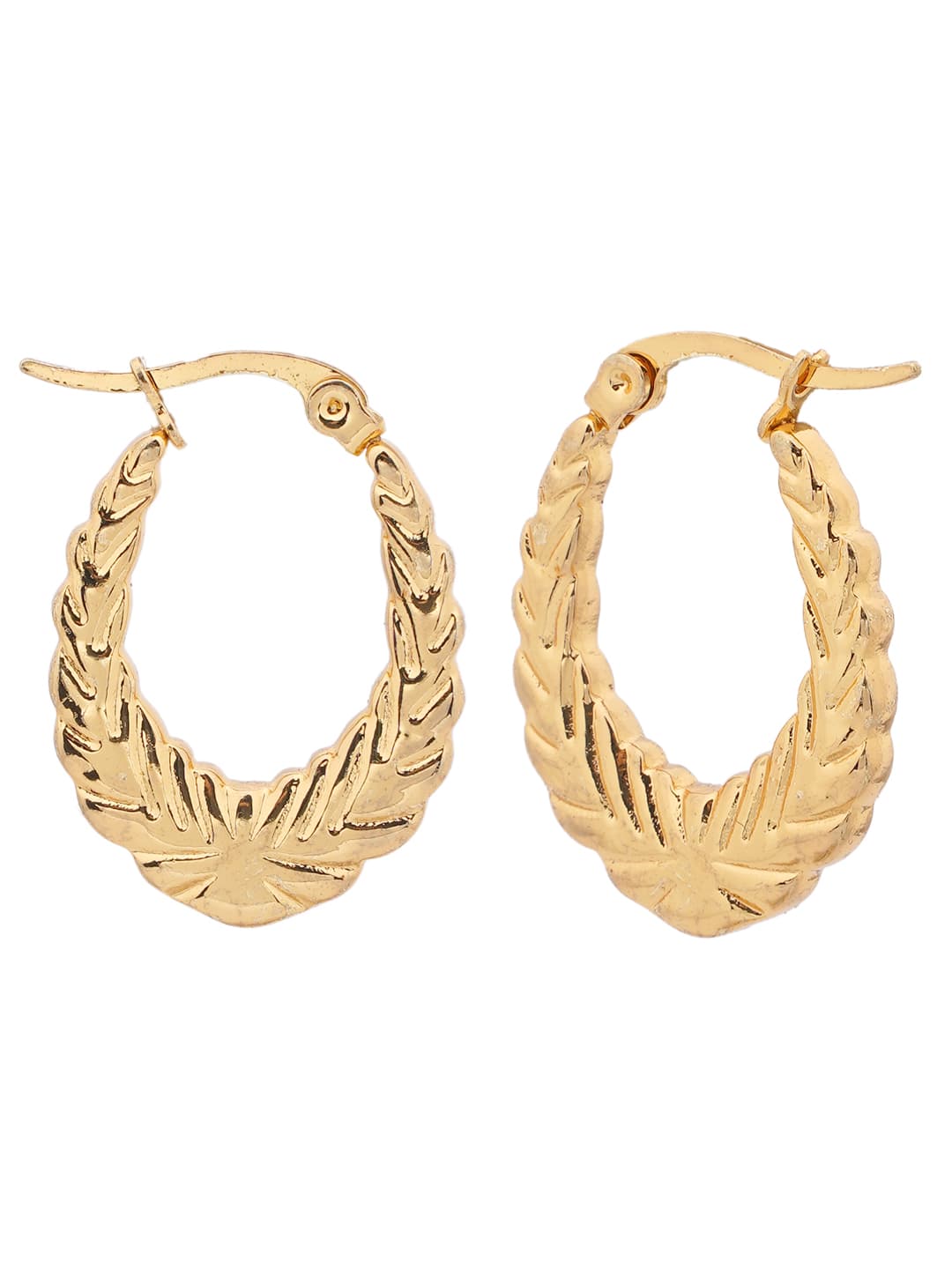 Braided Gold Hoop Earrings-1