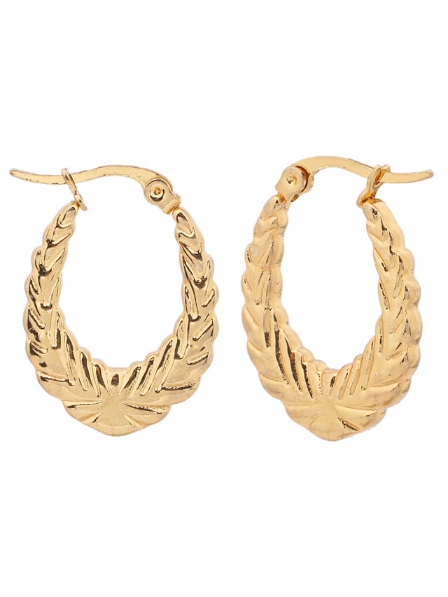 Braided Gold Hoop Earrings-thumb-1