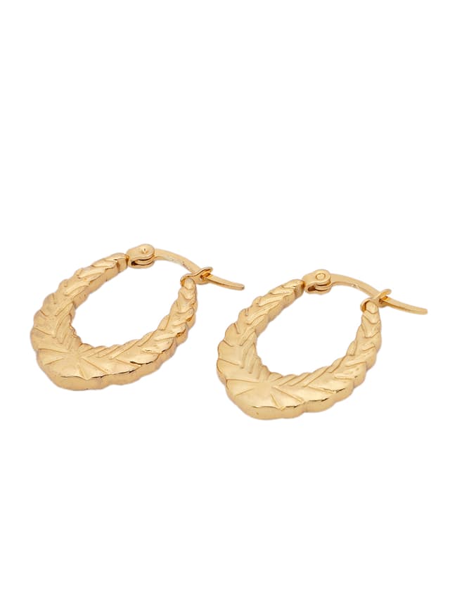 Braided Gold Hoop Earrings-thumb-2