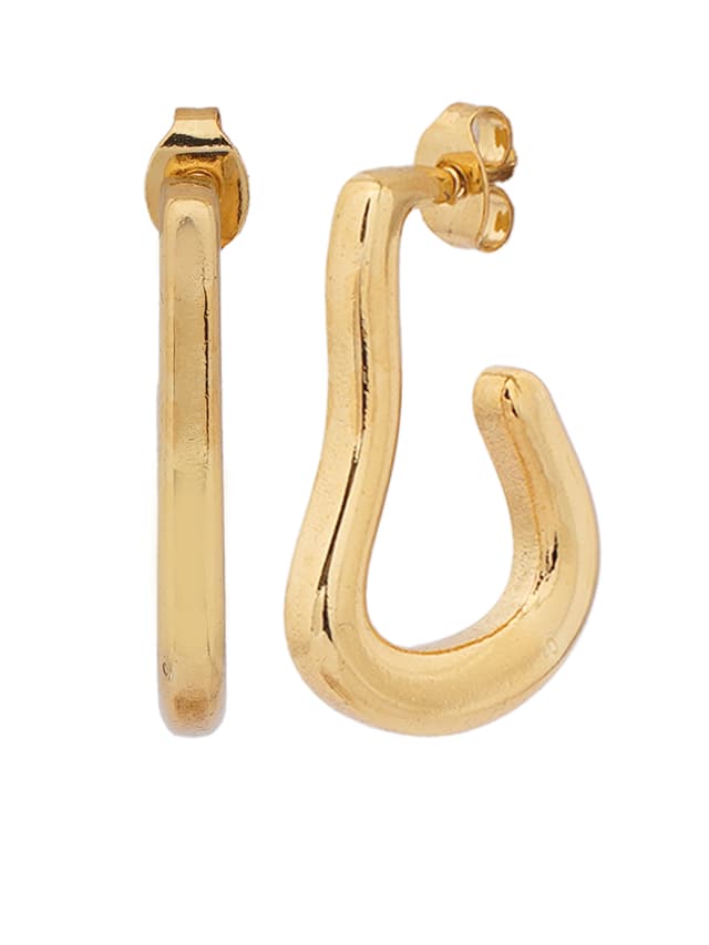 Slim Gold Hoop Earrings-thumb-1