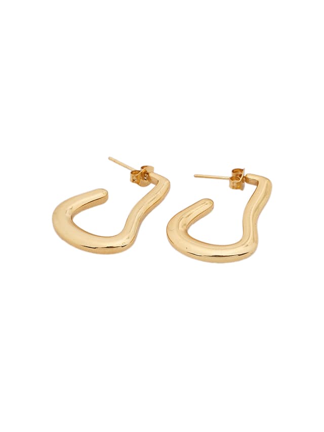 Slim Gold Hoop Earrings-thumb-2