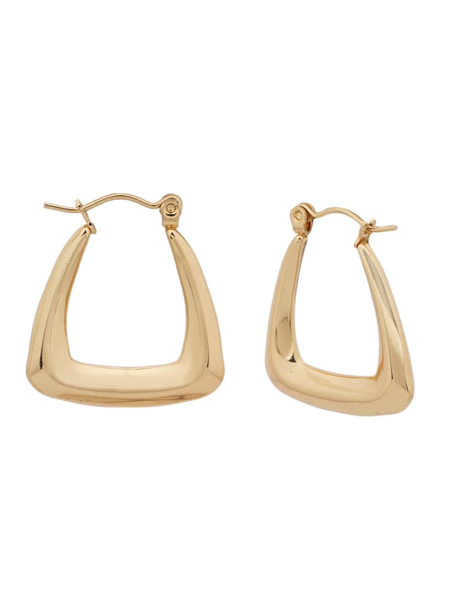 Sculpted Gold Hoop Earrings-thumb-2