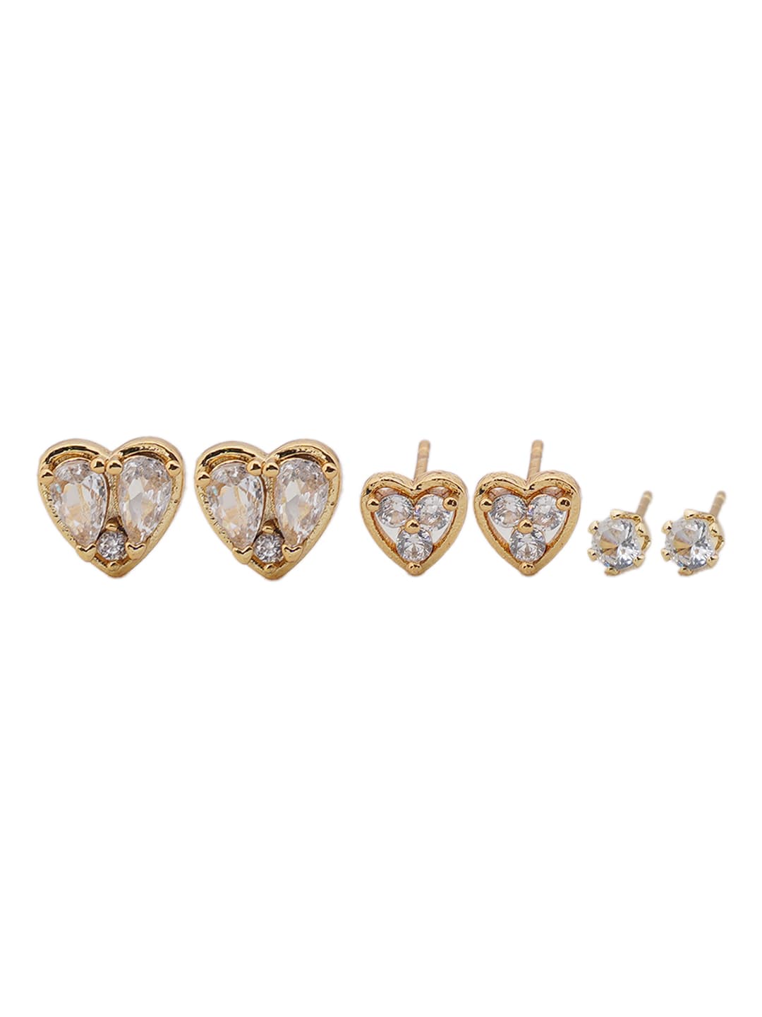 Crystal Heart Stud Earring Set-2