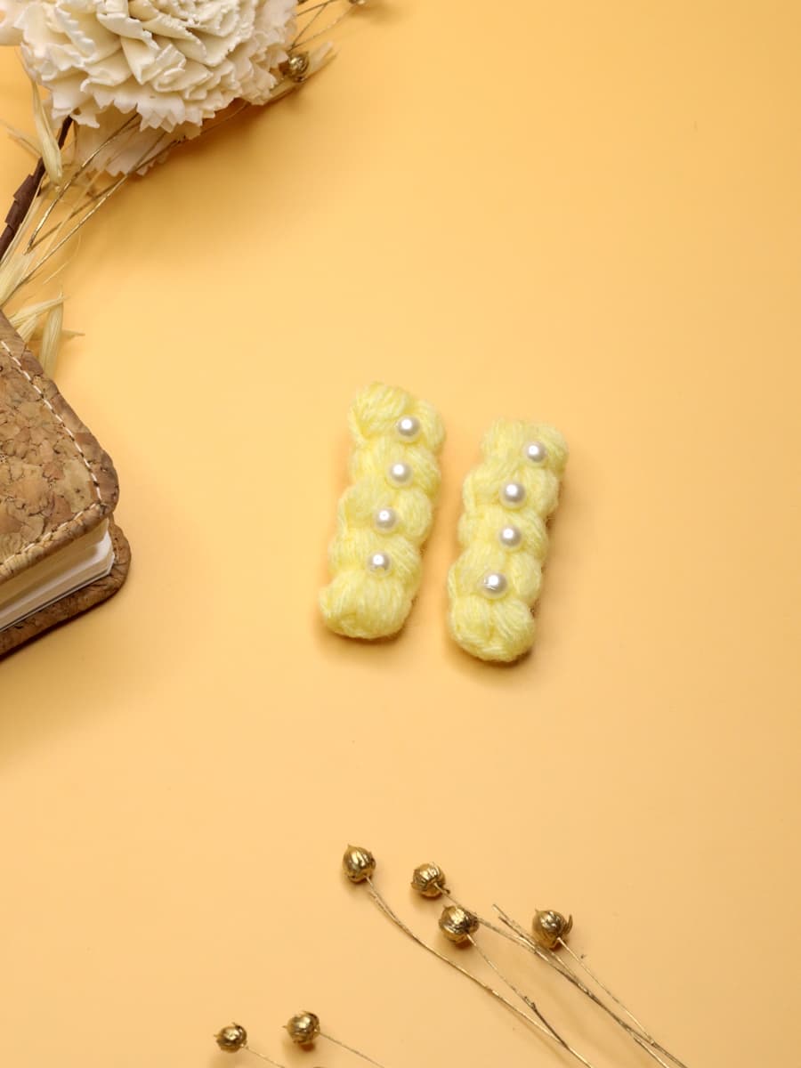 Lemon Braided Yarn Hair Clip