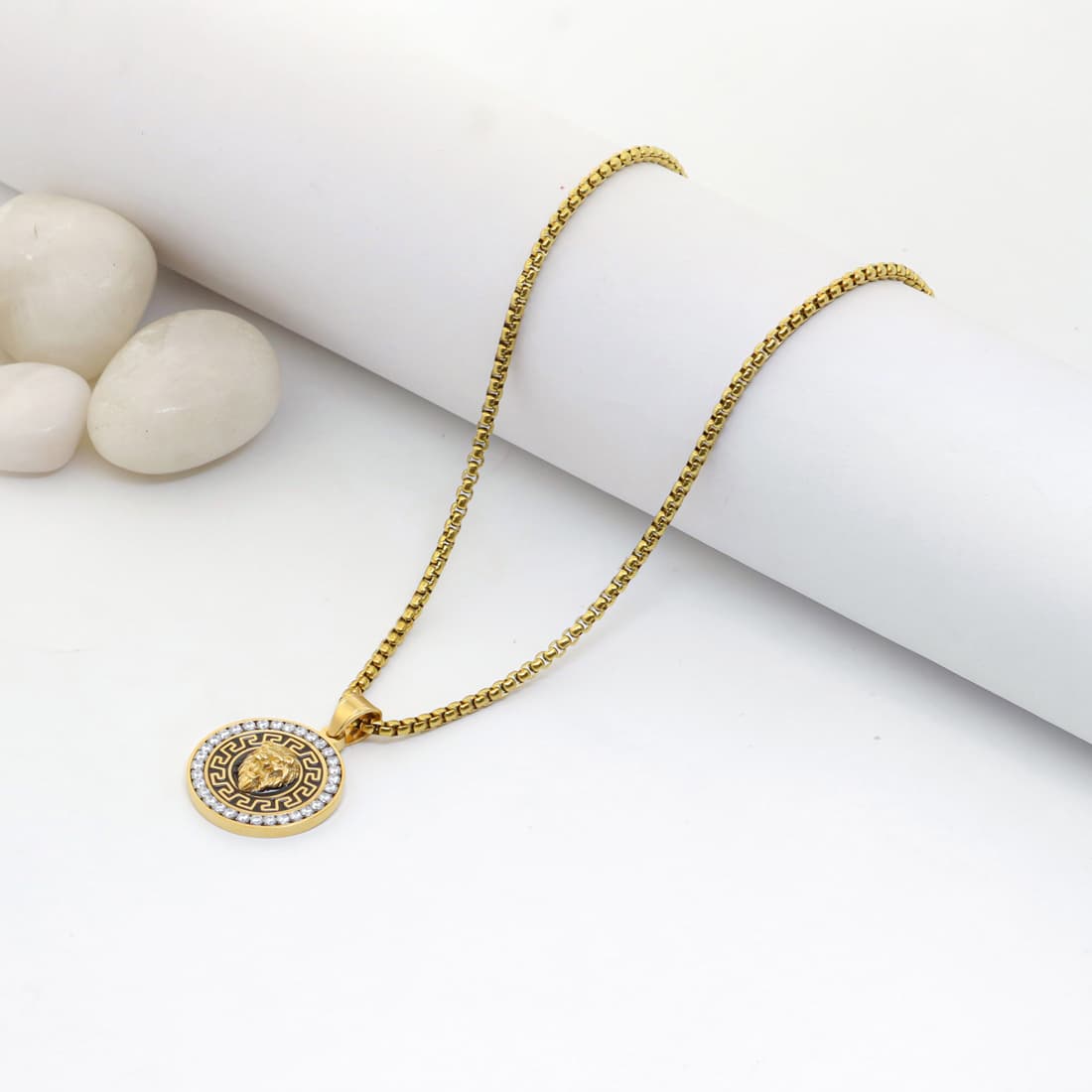 Gold Plated Lion Head Pendant