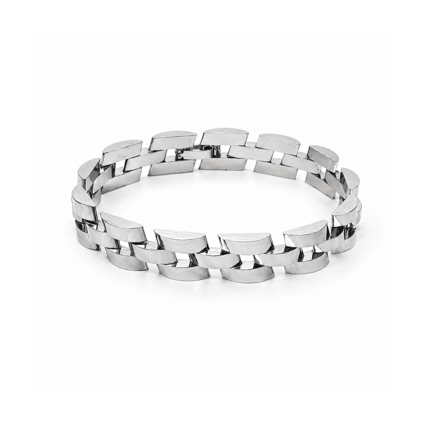Sterling Silver Pantera Type Link Bracelet