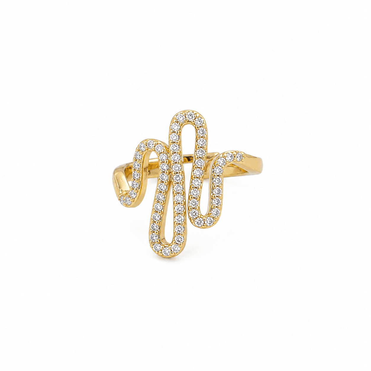 Sparkling Wave Wrap Ring