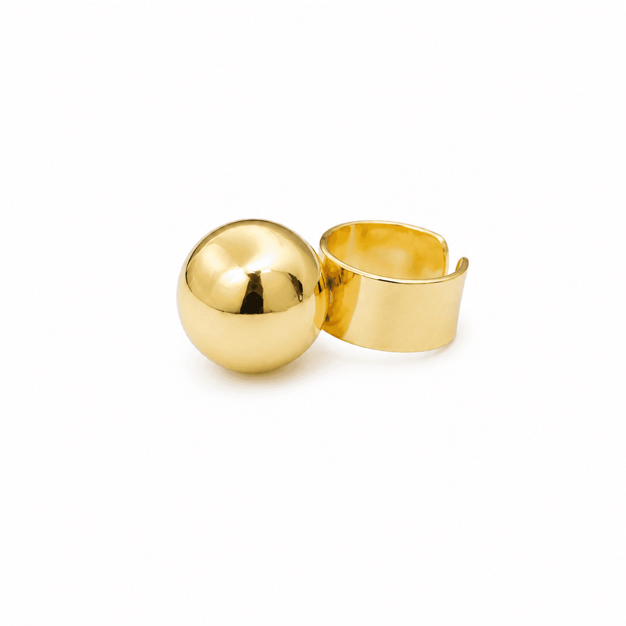 Golden Sphere Ring