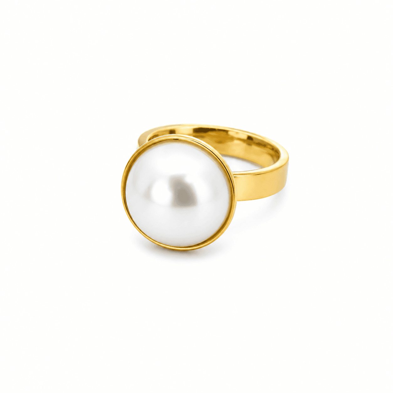 Classic Gold Plated Pearl Ring