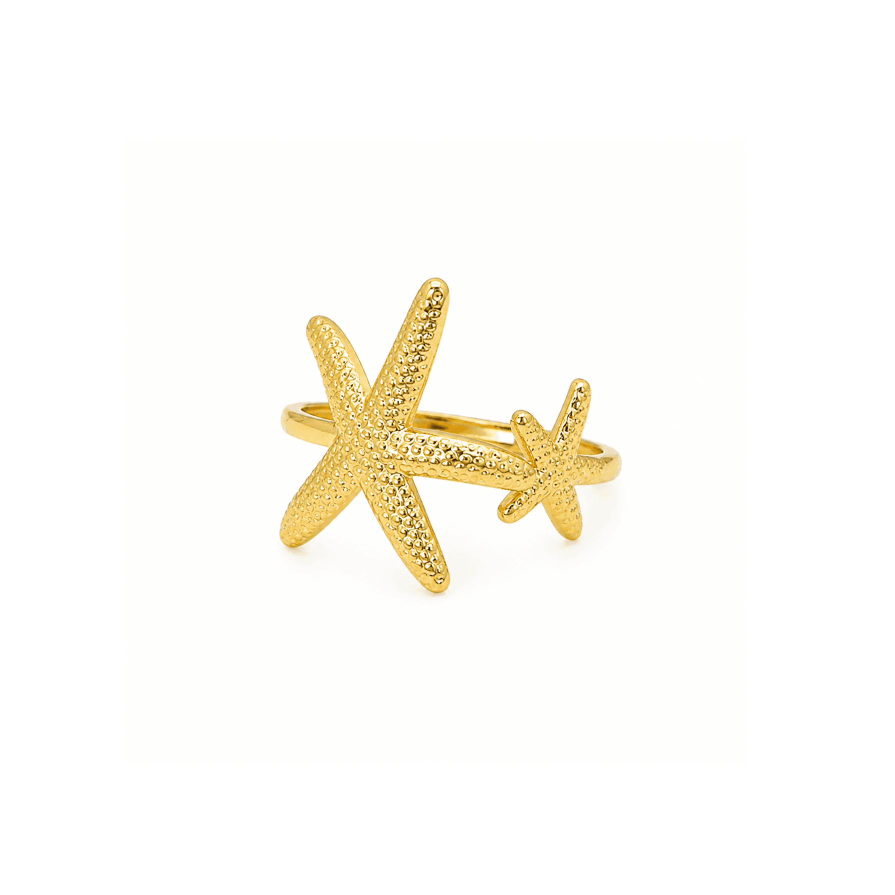 Twin Gold Starfish Ring