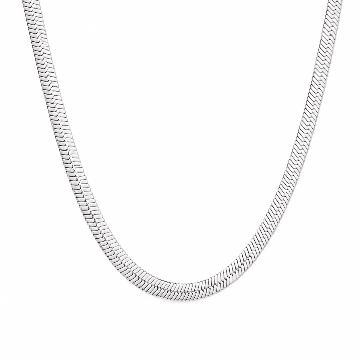 Silver Flat Snake Men Chain