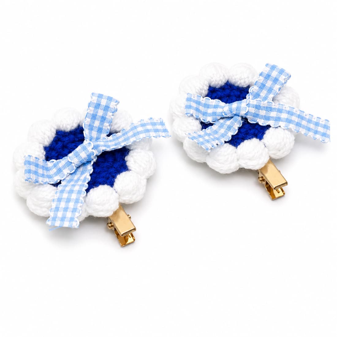 Handcrafted Blue Cherry Blossom Hair Clips