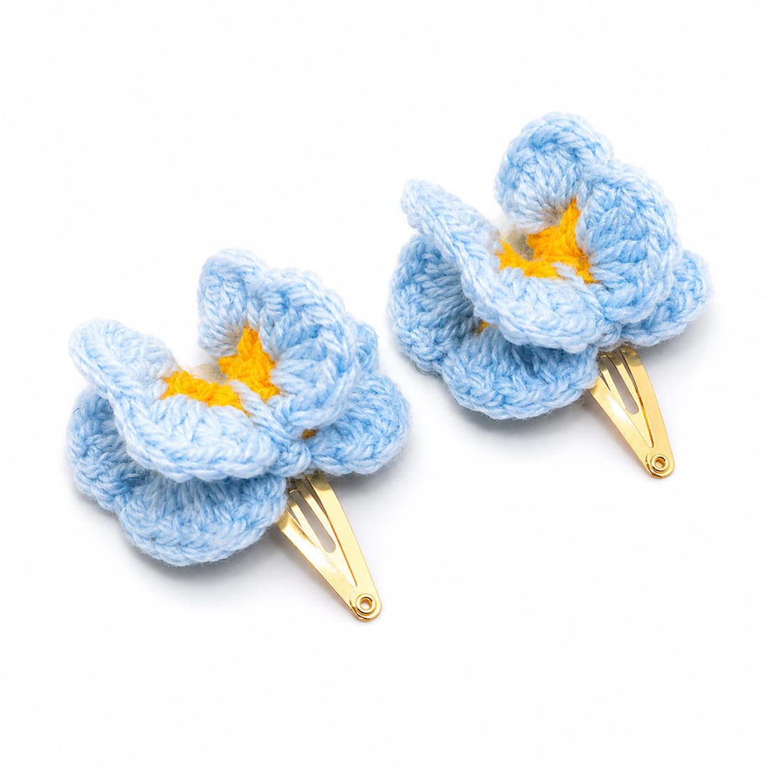 Crochet Blue Butterfly Hair Clip