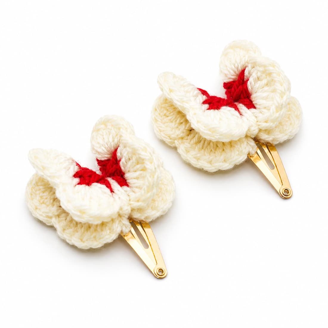 Crochet White Butterfly Hair Clip