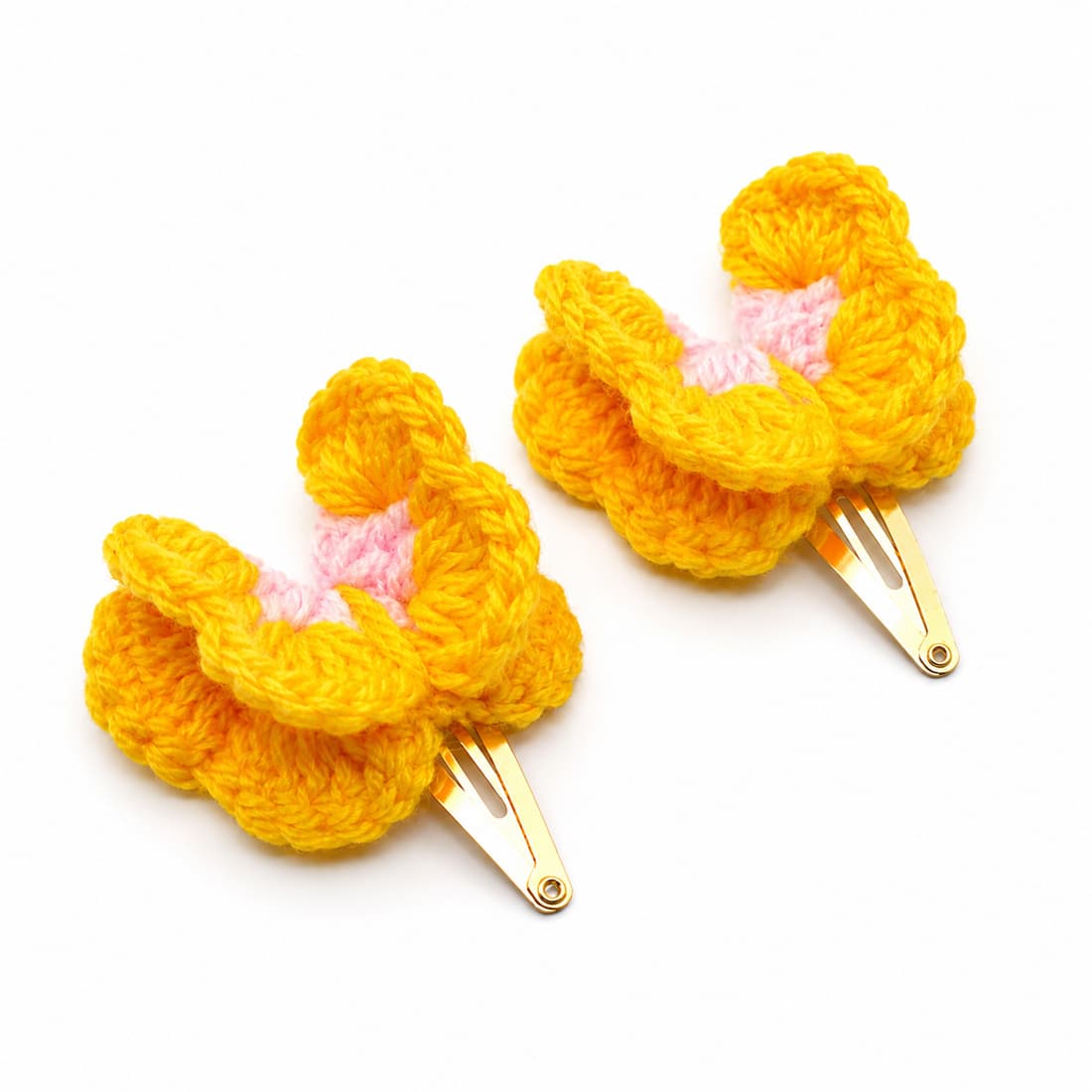 Crochet Yellow Butterfly Hair Clip
