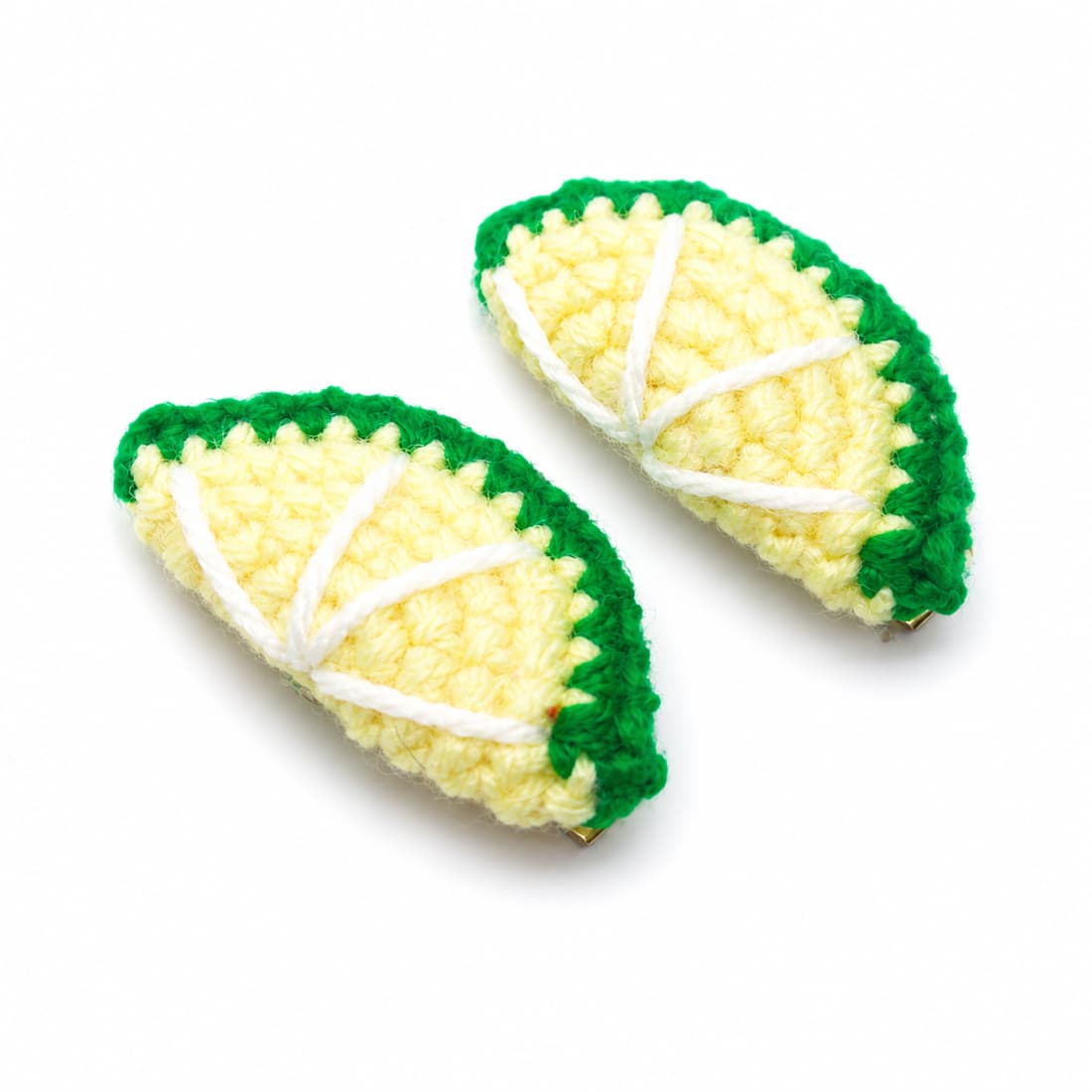 Crochet Lemon Slice Hair Clip