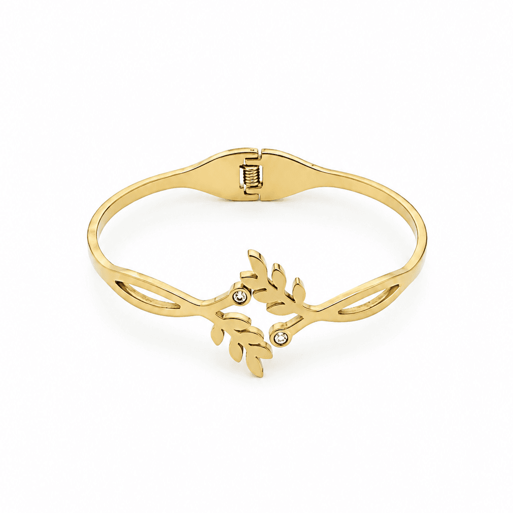 Gold Plated Leaf Design Bracelet